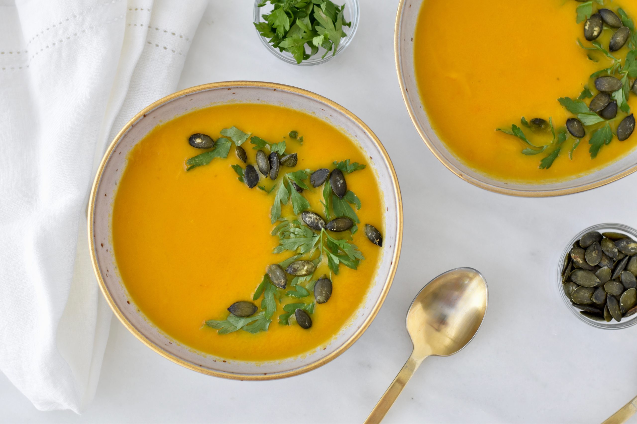 Carrot Ginger Soup with Avocado Toast - Glow by Marlowe