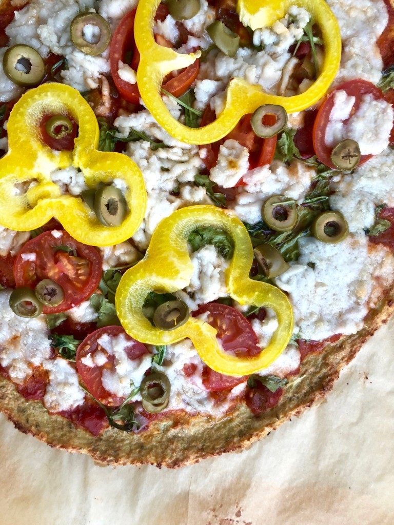 dairy free cauliflower crust pizza