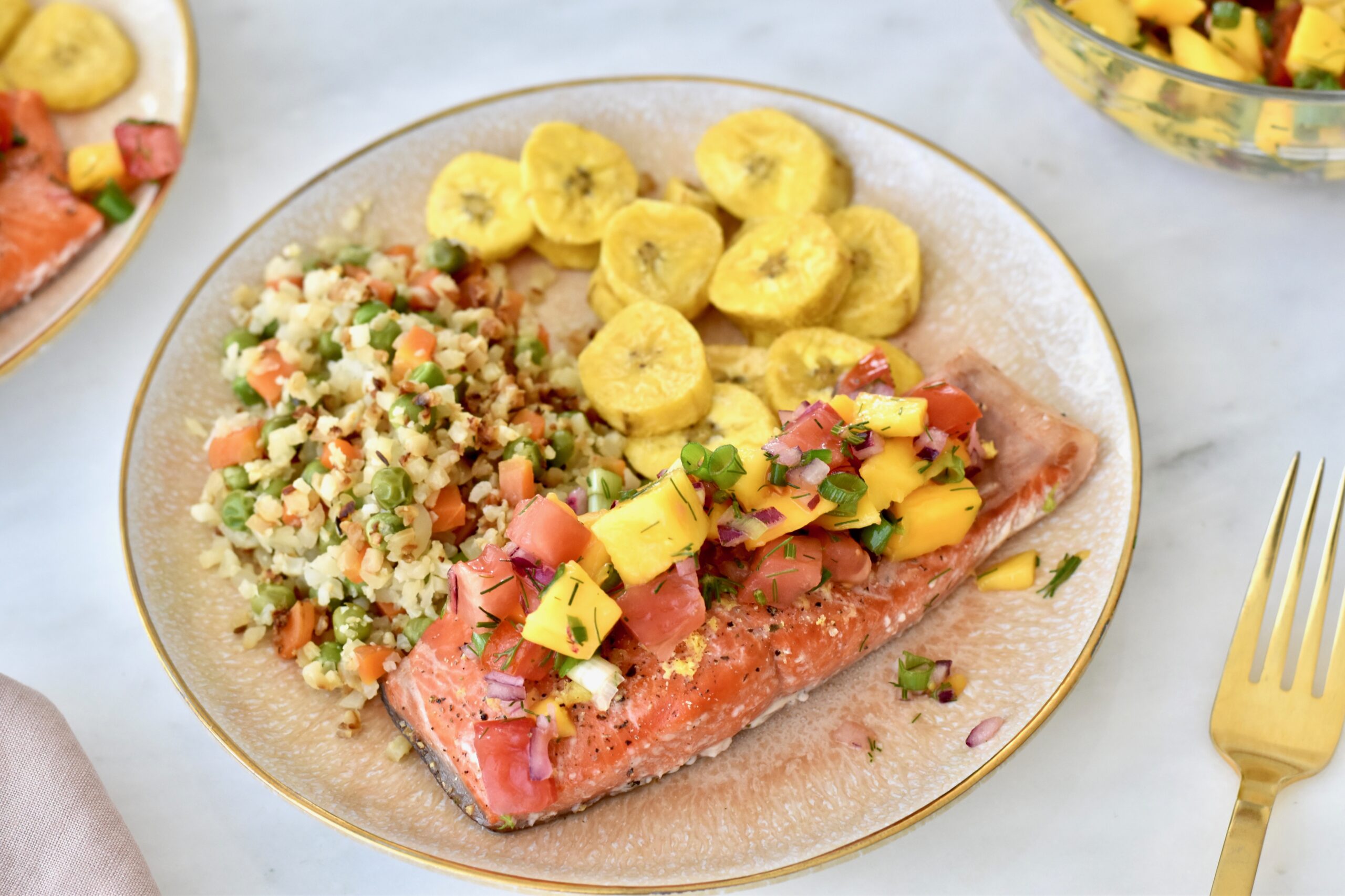 Healthy 4th of July Recipes -Mango Salsa Salmon