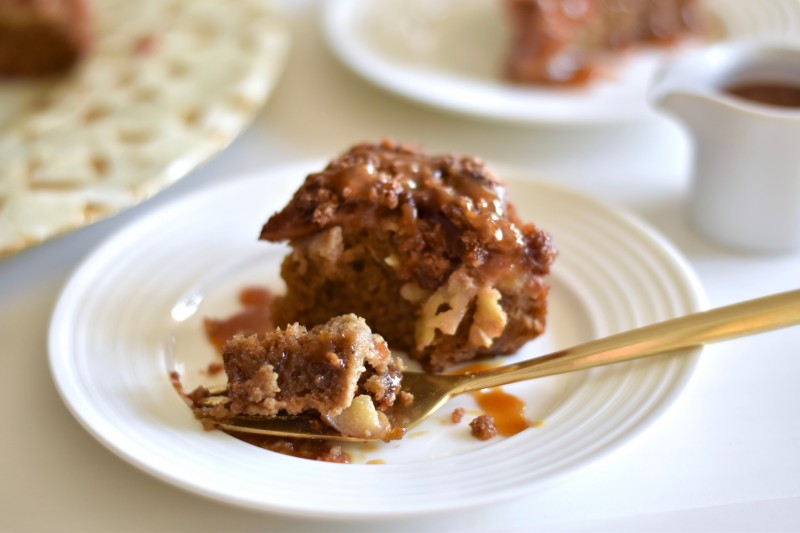 Best Salted Caramel Apple Crumble Cake Recipe - How To Make Apple Crumble  Cake