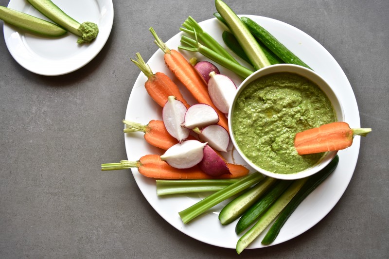 Quick Healthy Snack Recipes - Basil & Pea Hummus