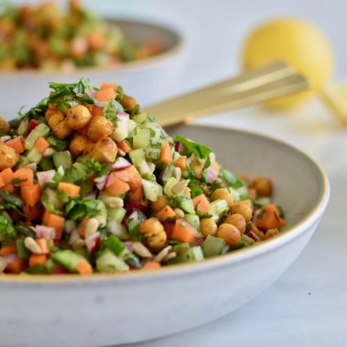 Chop Chop Salad With Chickpea Croutons Glow By Marlowe   Chop Chop Salad Maria Marlowe 2 500x500 