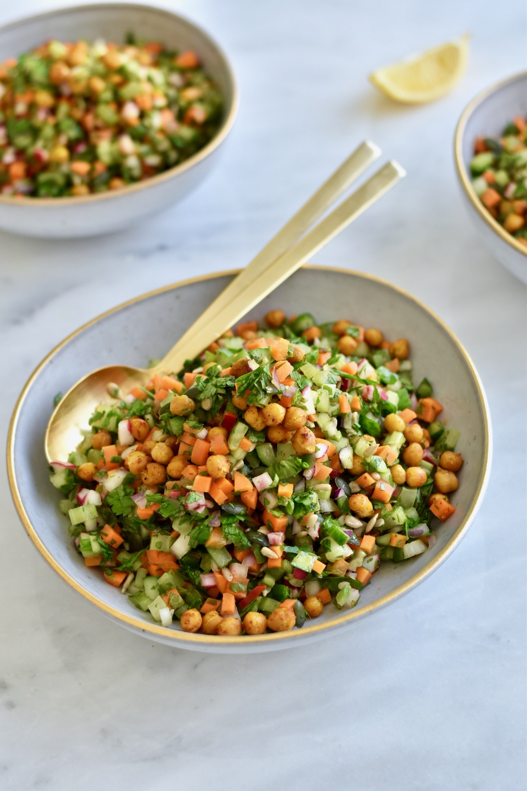 Chop Chop Salad With Chickpea Croutons - Glow by Marlowe